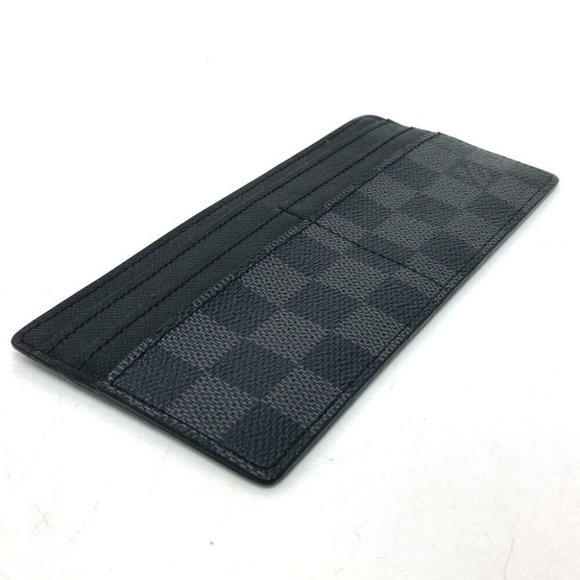 Authentic LOUIS VUITTON DamierGraphite Fashion Accessories Card Case Black - Picture 3 of 10